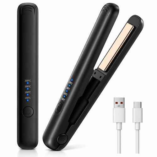 Bärbar mini hårplatta tång