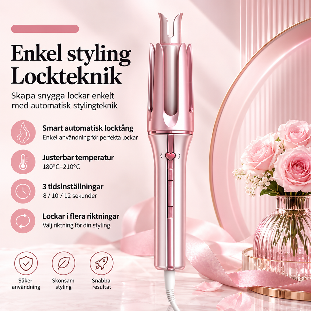 Hjärt locktång Rosa